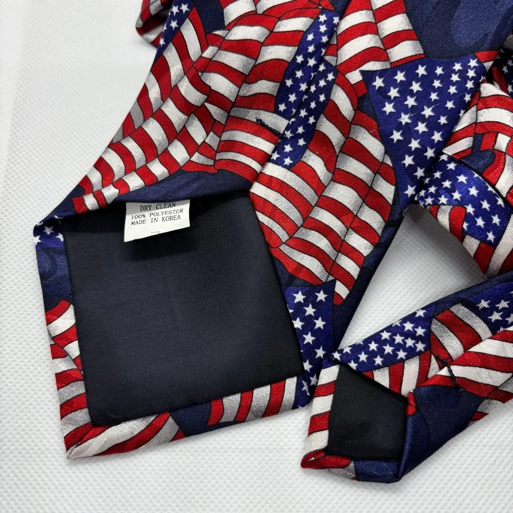 Steven Harris Hand Made American Flag Tie Patriotic USA‎ Necktie Americana